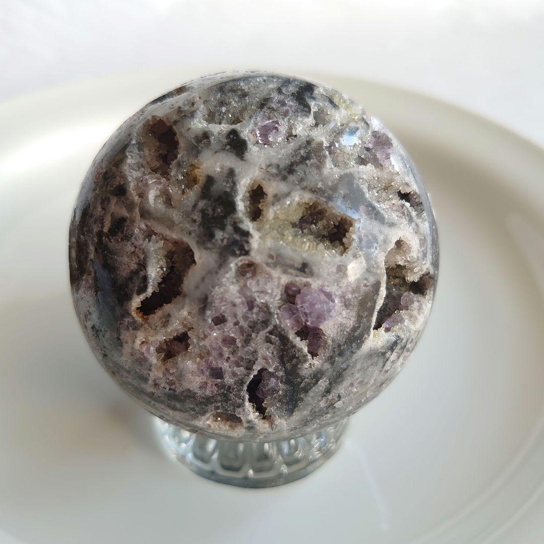 スファレライトアメジスト共生　スフィア　丸玉　素敵な逸品