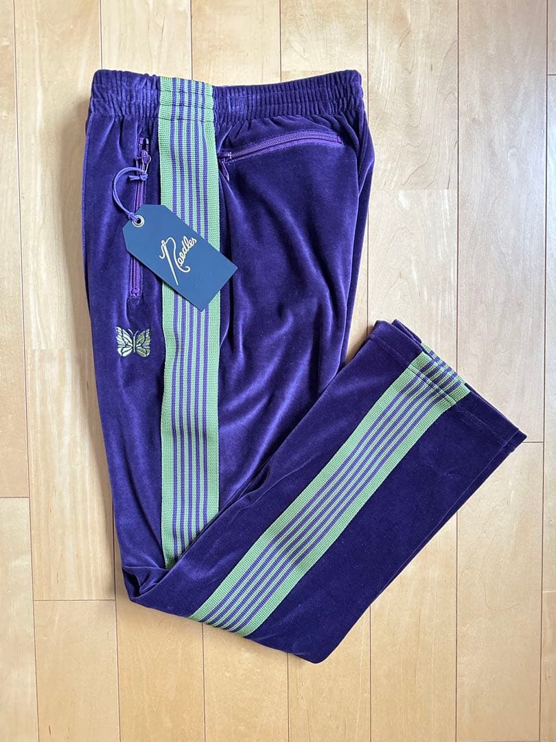 【新品】NEEDLES ベロア トラック パンツ ニードルス パープル M