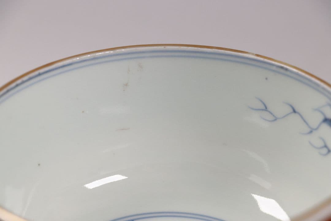 古伊万里 色絵蓋茶碗 二客 太宣年成 花鳥 錦手 染錦 赤絵 金彩 M859