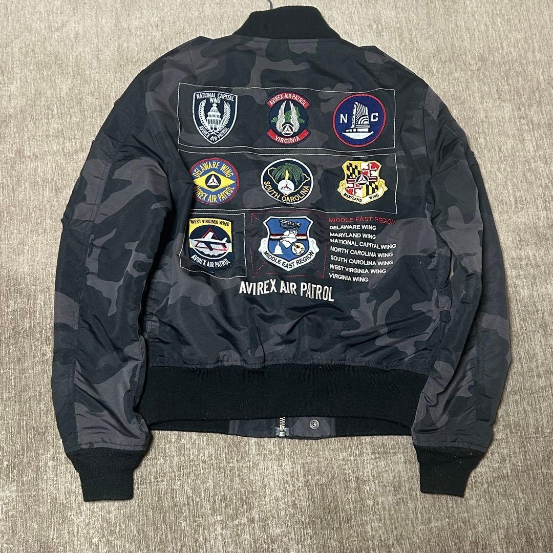 美品　AVIREX L-2B フライトジャケット　ワッペン　カモフラ　M
