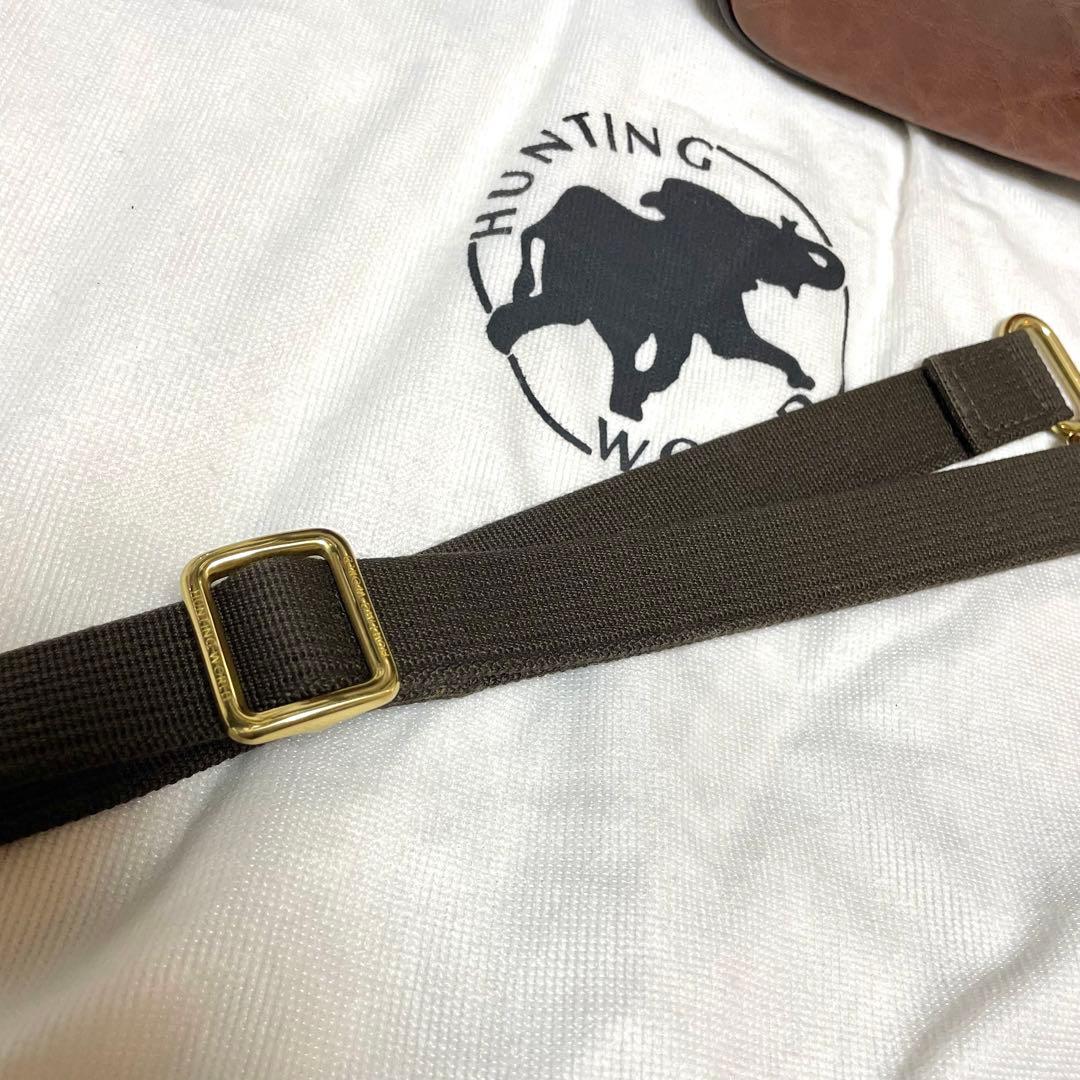 【極美品】ハンティングワールド バチューレザー メッセンジャーバッグ