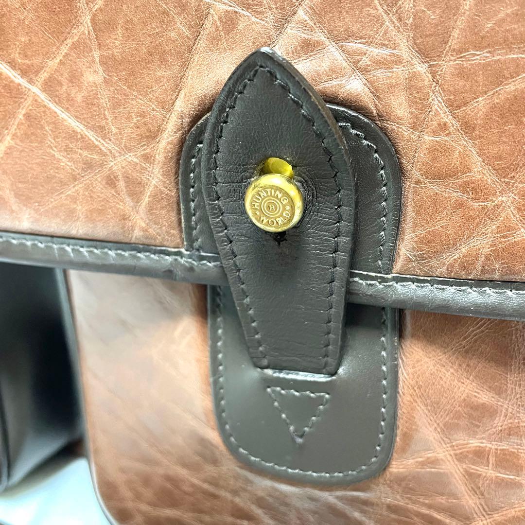 【極美品】ハンティングワールド バチューレザー メッセンジャーバッグ