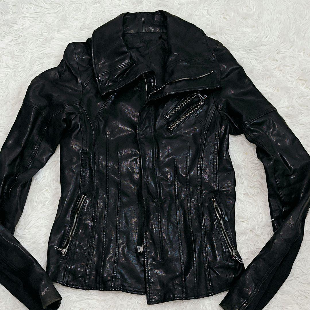 FUGA シングルライダースジャケット レザージャケット ゴートスキン 山羊革