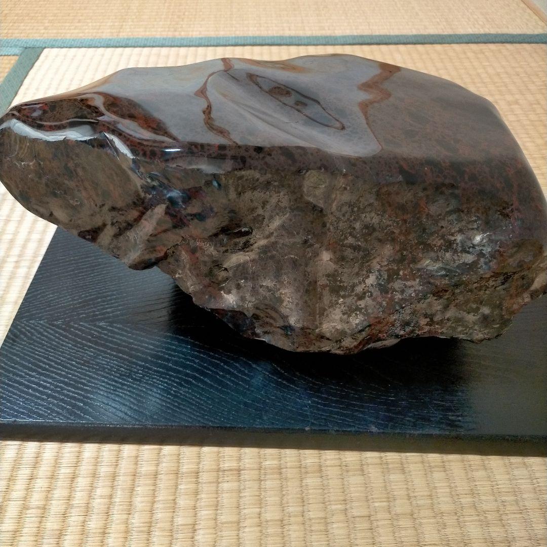紅黒曜石　飾り石　鑑賞石　黒　茶　紅　約20kg