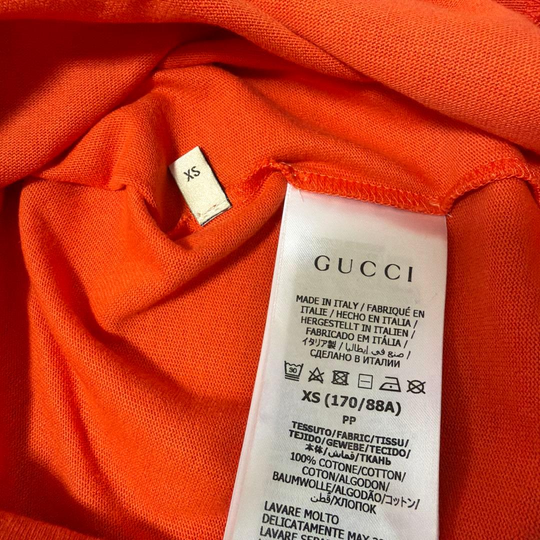 GUCCIアディダス スリーブライン ロンT 長袖Tシャツ オレンジ XS