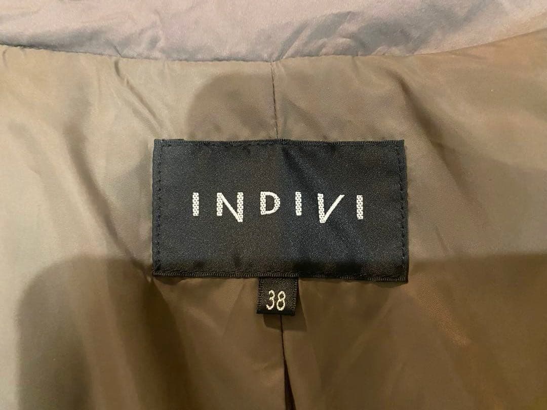 INDIVI ステッチレス ショートダウンコート【撥水／洗える／デザイン衿】