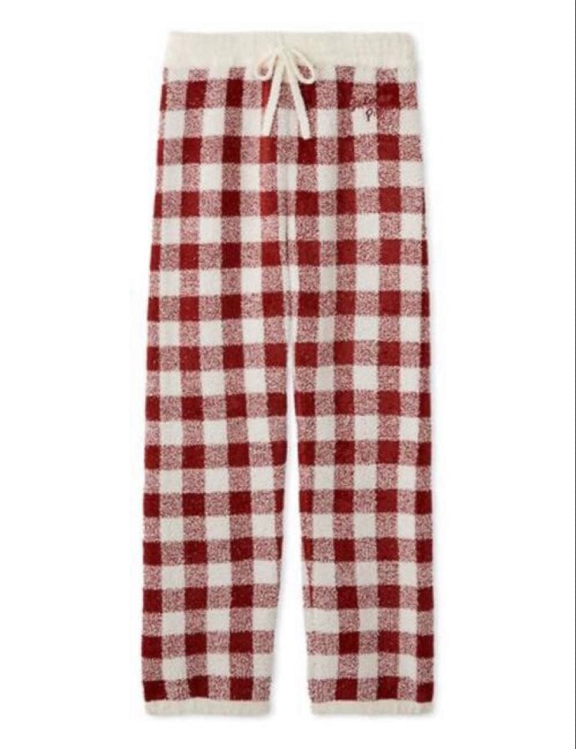 【新品】ジェラートピケストロベリージャガードプルオーバー&チェック柄ロングパンツ