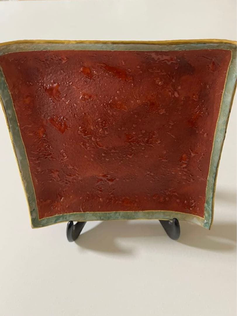 飾り皿　赤　吉田幸央