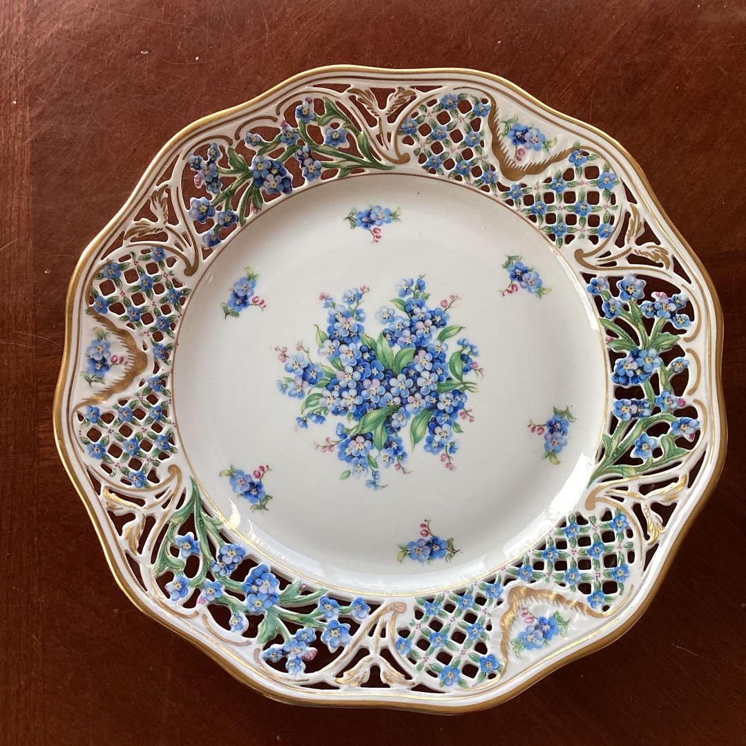 SCHUMANNBAVARIA 勿忘草24cmピアスプレートアンティーク《C》