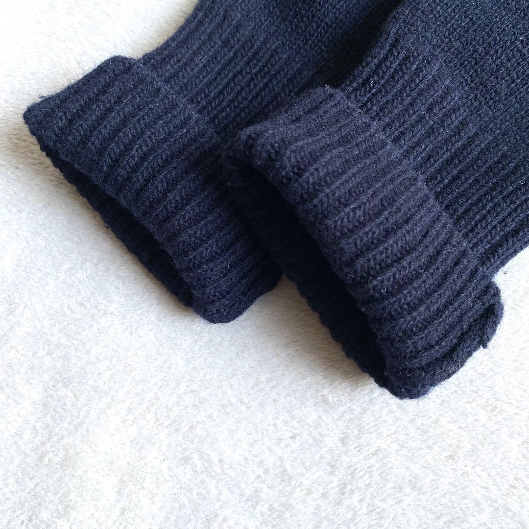 【美品✨】Plage ウールカシミヤ　リブヨークラグランプルオーバー　ネイビー