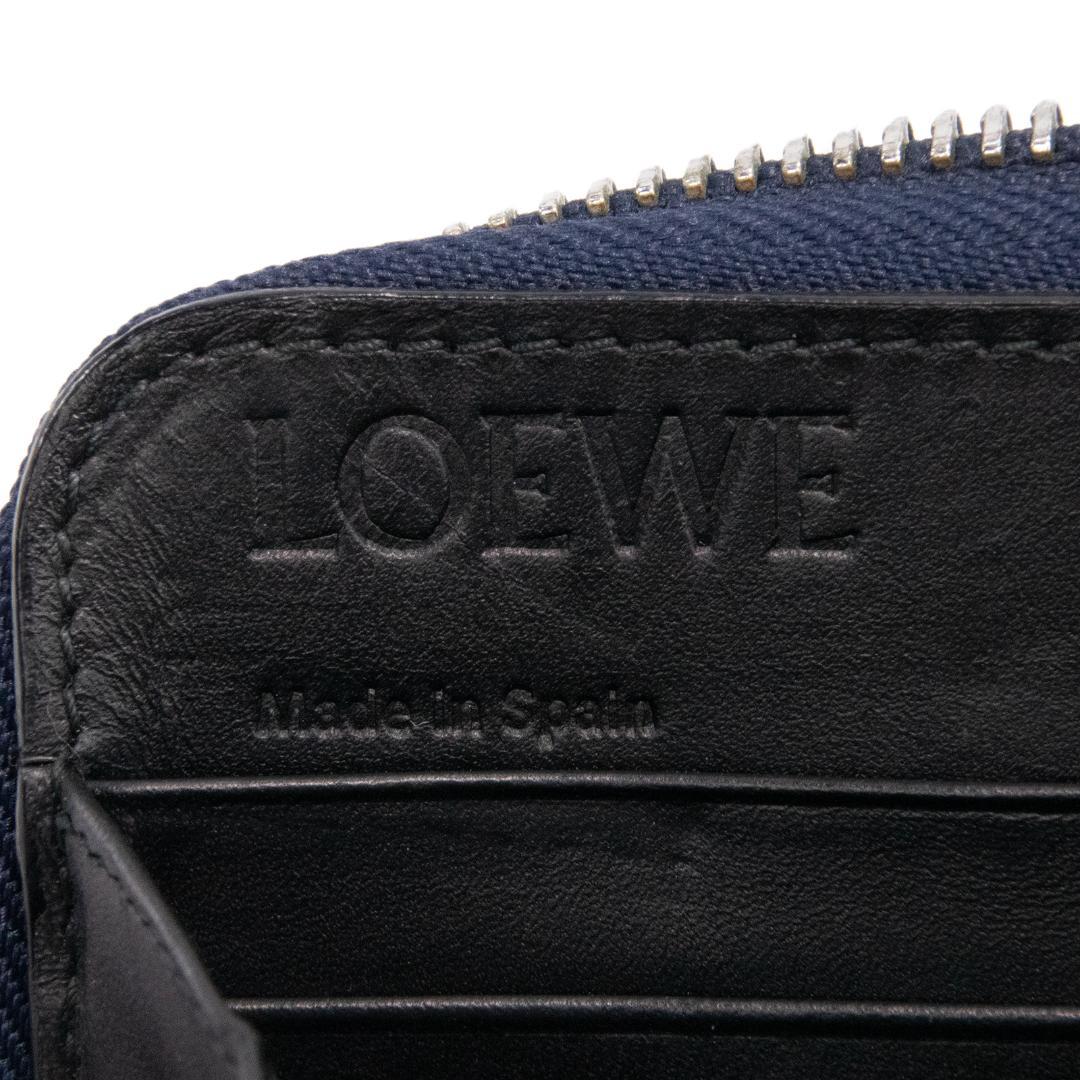 本物 ロエベ 長財布 ファスナー メンズ レディース パズル ネイビーブルー