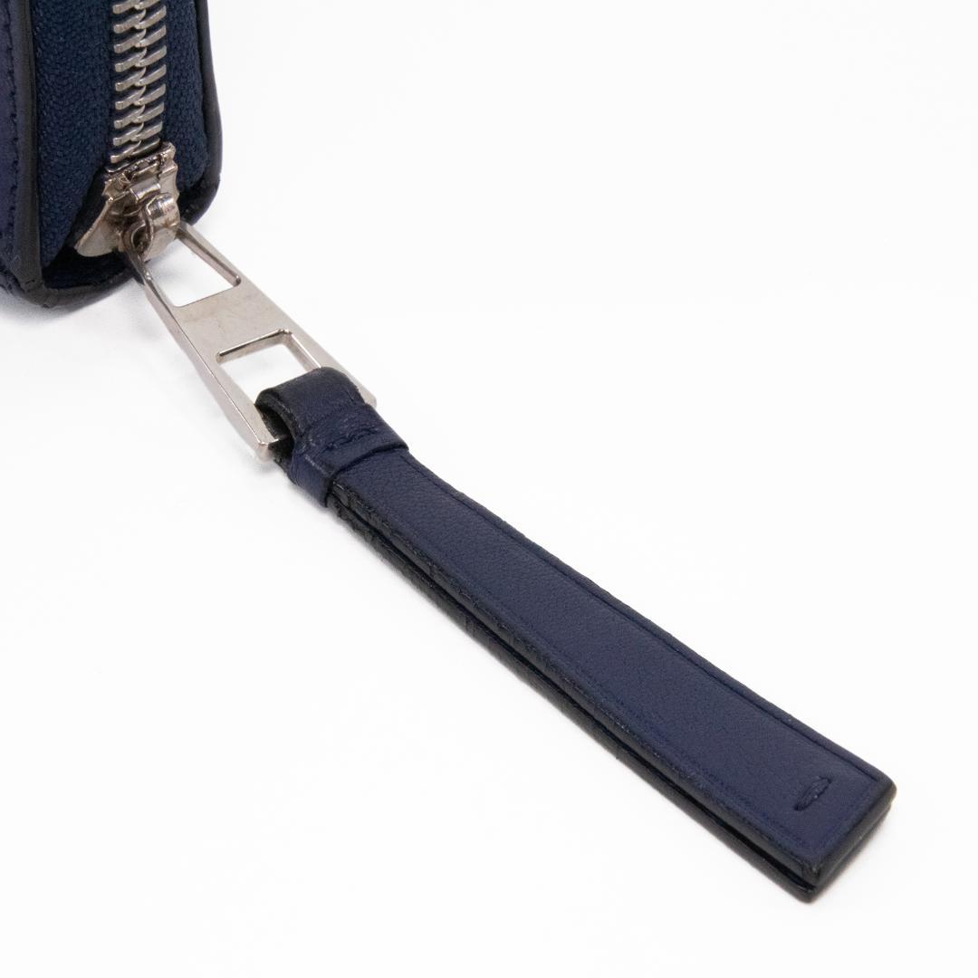 本物 ロエベ 長財布 ファスナー メンズ レディース パズル ネイビーブルー