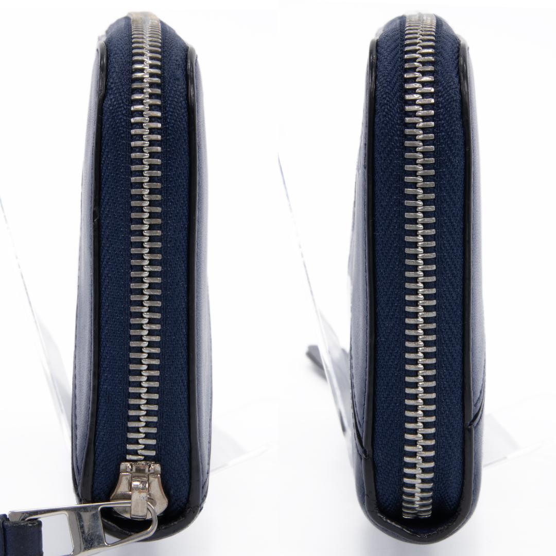 本物 ロエベ 長財布 ファスナー メンズ レディース パズル ネイビーブルー