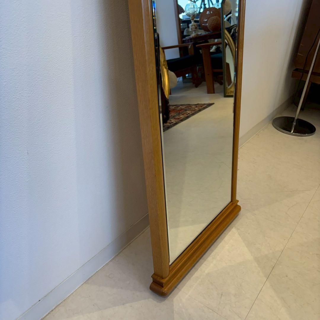 壁掛け鏡　ウォールミラー　姿見　木縁　木製フレーム
