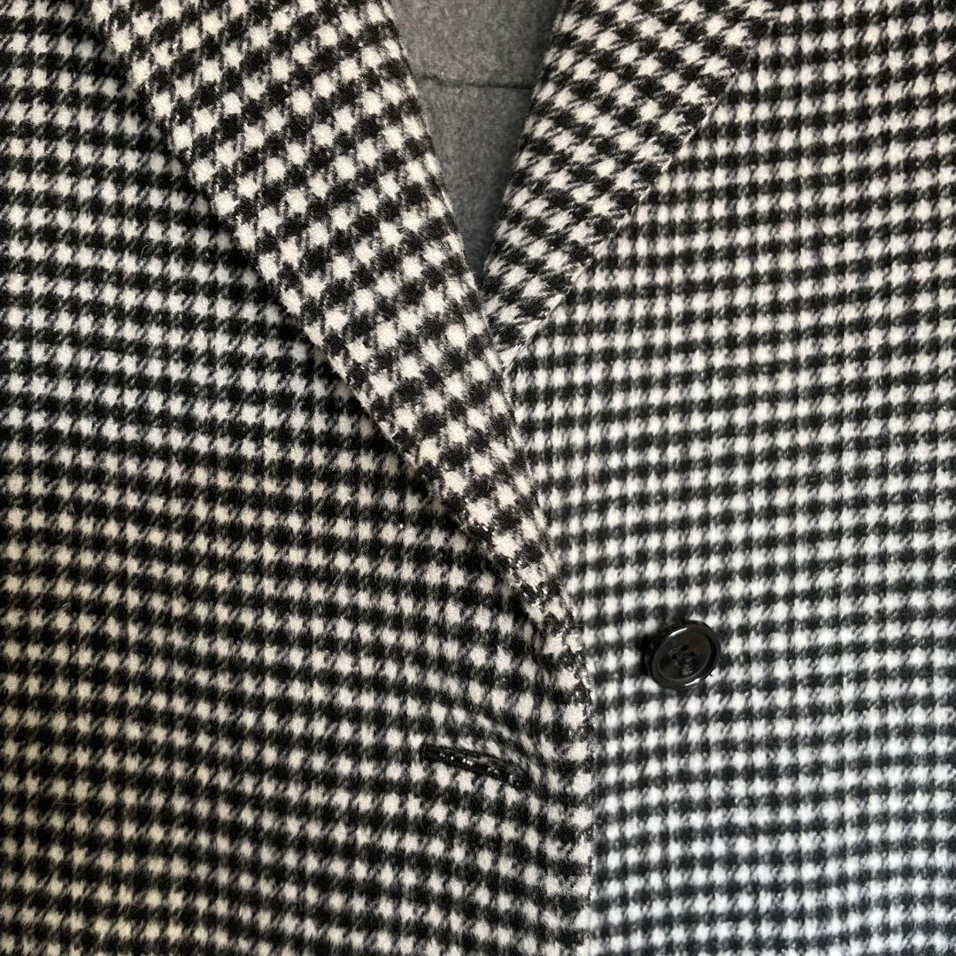 美品　ADAM ET ROPE' CHECKウールリバーコート　ロングコート
