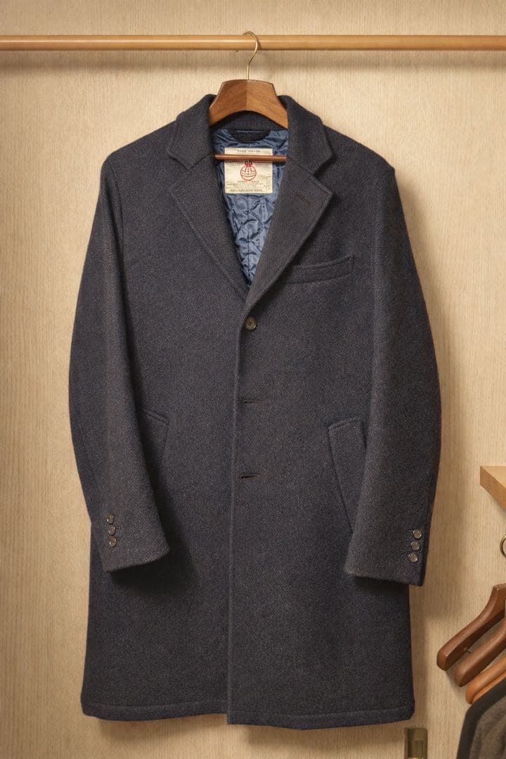 ハリスツイード FreaksStore チェスターコート M 紺色