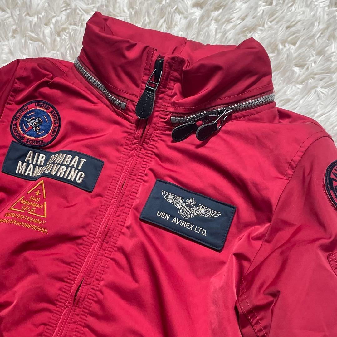 【極美品】 AVIREX トップガン MA-1フライトジャケット レッド M
