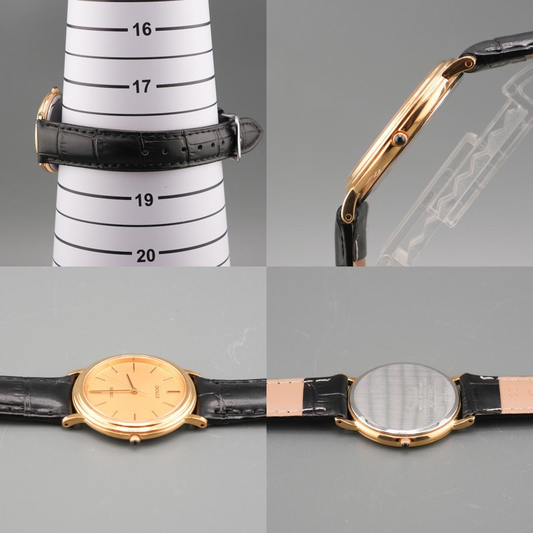 稼働 SEIKO DOLCE ゴールド 腕時計 新品電池 新品ベルト クォーツ