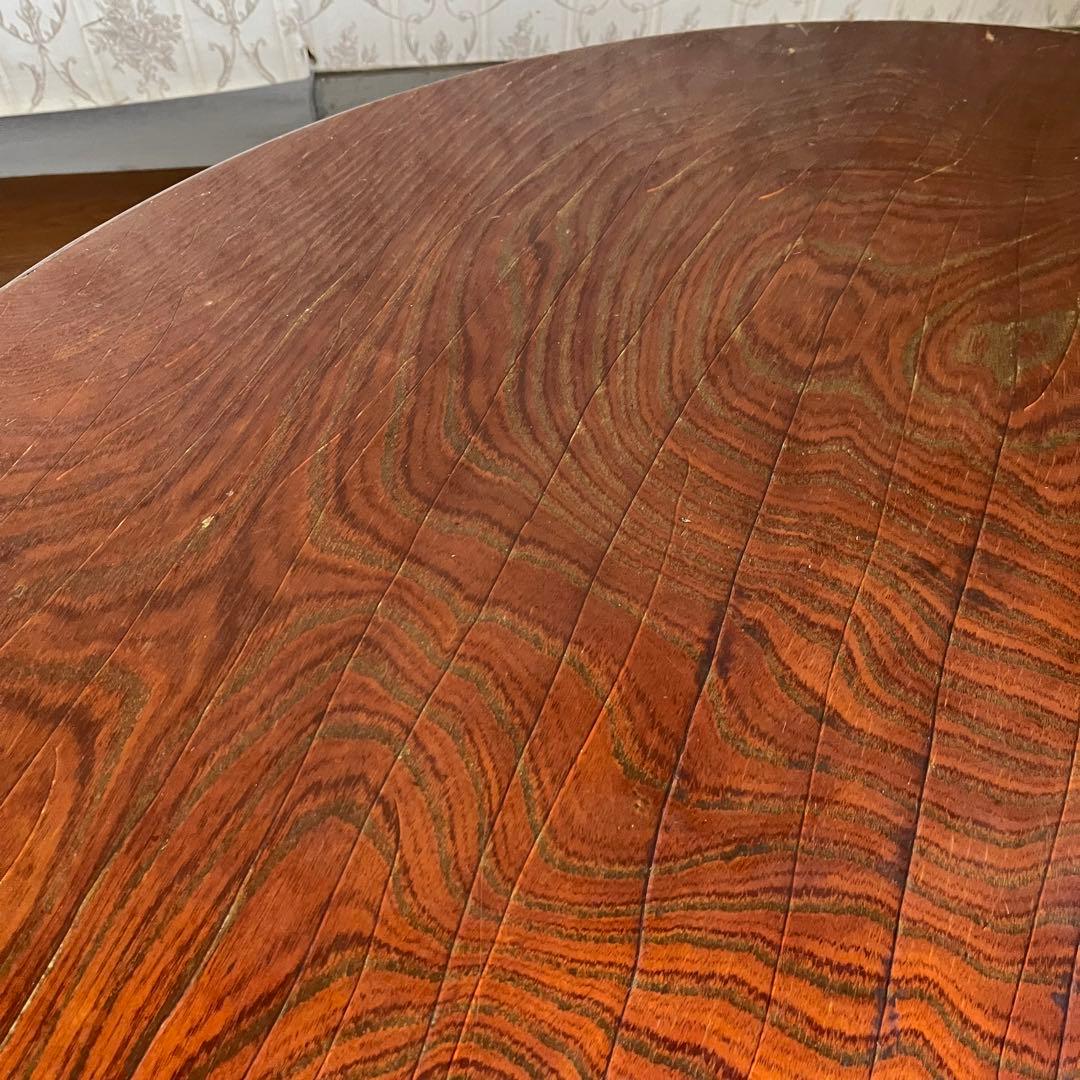 【アンティーク】木製 折り畳み座卓 センターテーブル ちゃぶ台 円卓 古家具