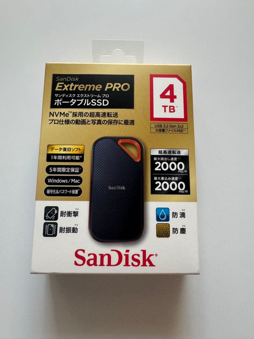 SanDisk エクストリームプロ ポータブルSSD 4TB