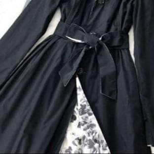 【マックスマーラ/MaxMara】リバーシブルコート　花柄ブラック40　2WAY