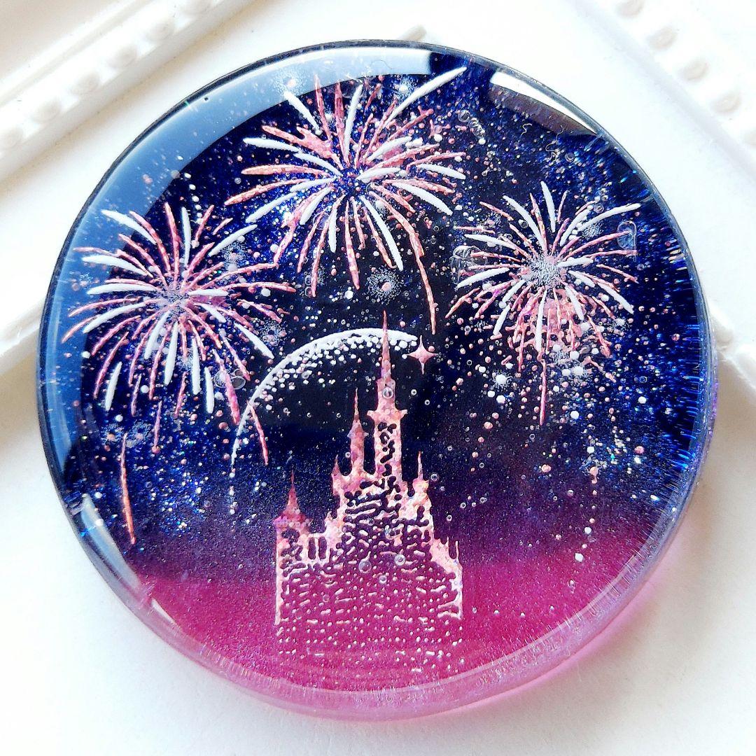 【1572】レジン　花火　ヘアゴム　ポニーフック　ブロ―チ　ハンドメイド