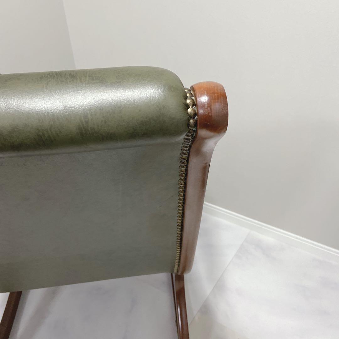 イタリア　本革 ロッキングチェア クラシック チェスターフィールド　1P