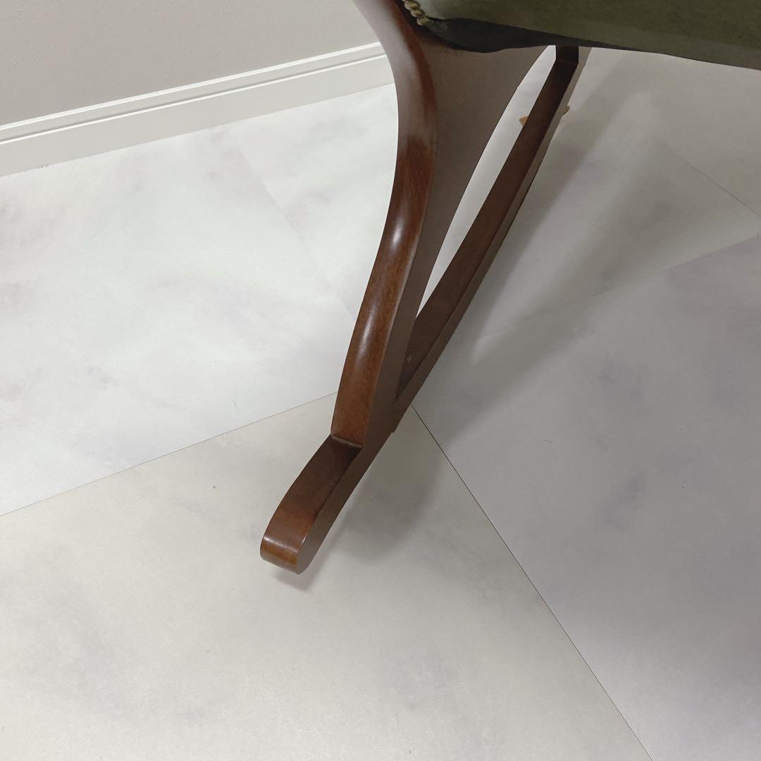 イタリア　本革 ロッキングチェア クラシック チェスターフィールド　1P