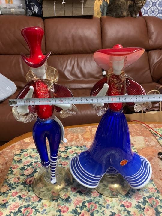 置物 Murano glass, Venetian glass 42cm & 32