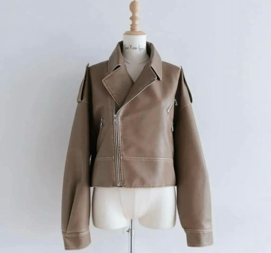 Sea Room lynn Vintage wash ECOレザーライダース