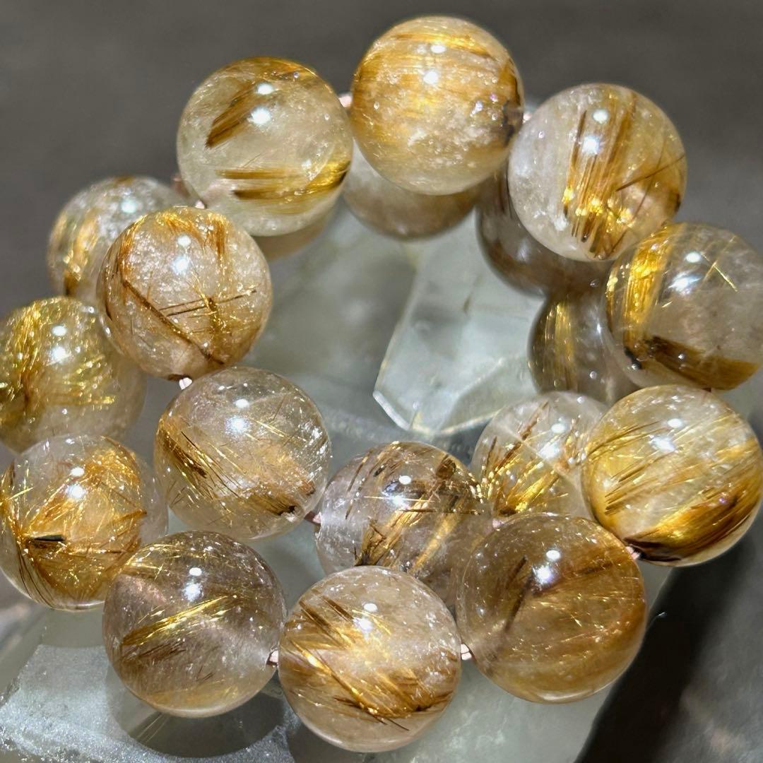 ⭐️高級品！タイガー タイチン　ルチル ブレス　福徳大黒秘宝⑦