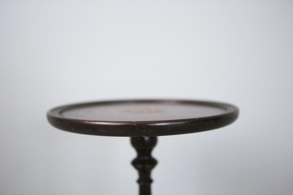 英国アンティーク木製ワインテーブル/サイドテーブル/丸机/飾り棚(89-67-2