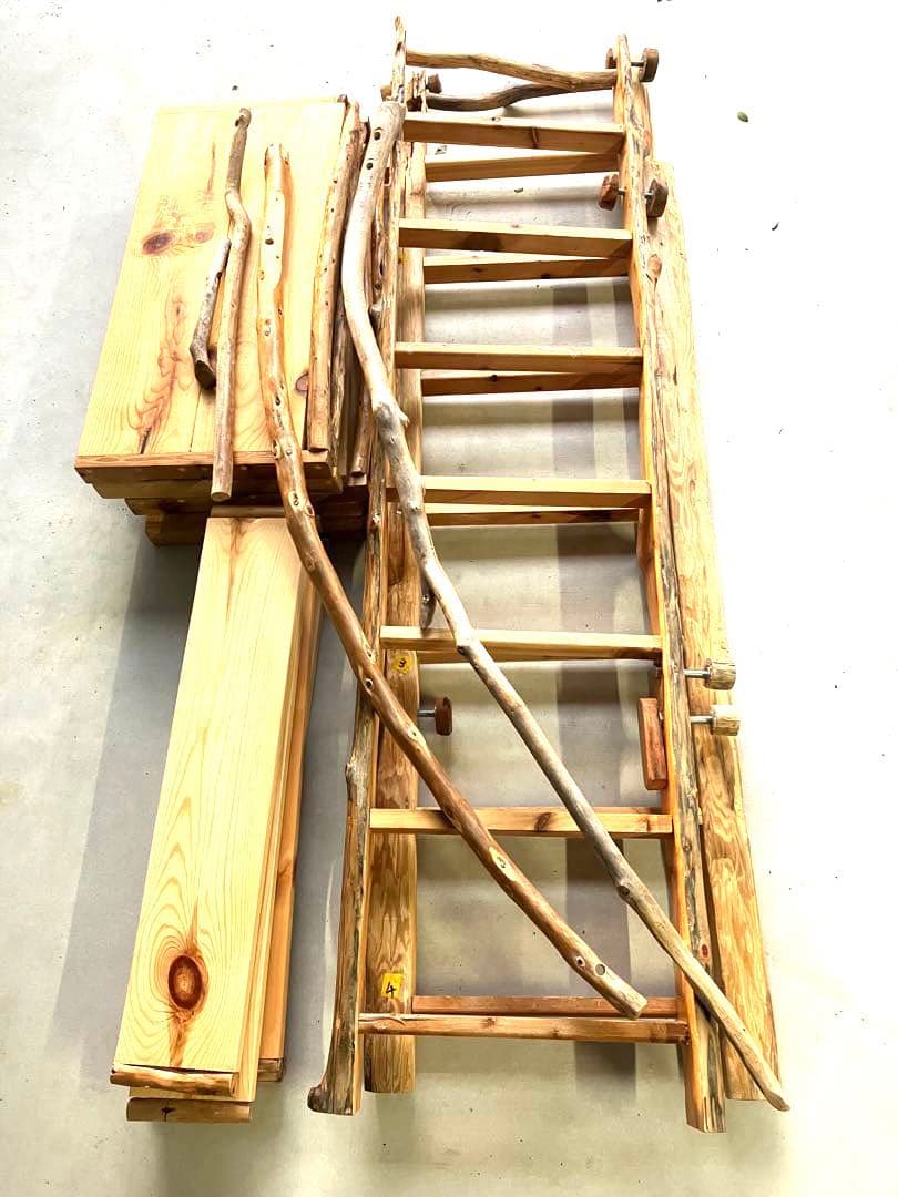 流木本棚７段ハンドメイド（組立て、分解可能）