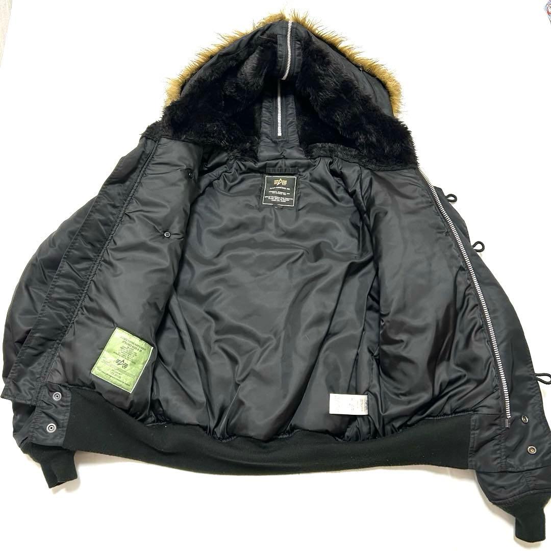 【美品】ALPHAアルファ N-2B 短丈 フライトジャケット ブラック M