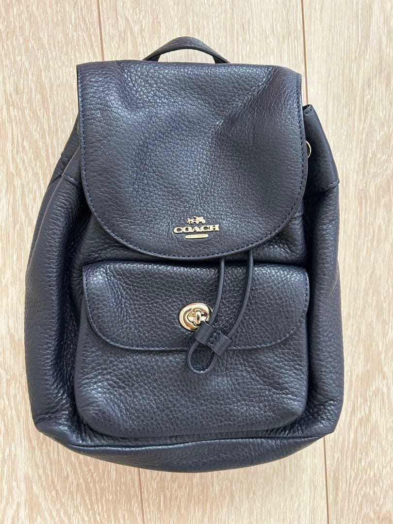 COACH ブラックレザー リュック