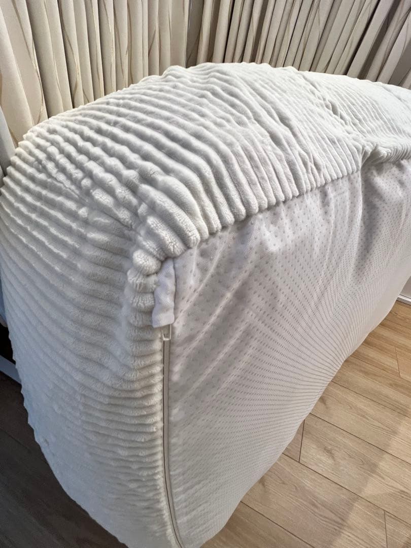 【LOOSY 2人掛けビーズソファ Ivory】＋ビーズオットマンカバー