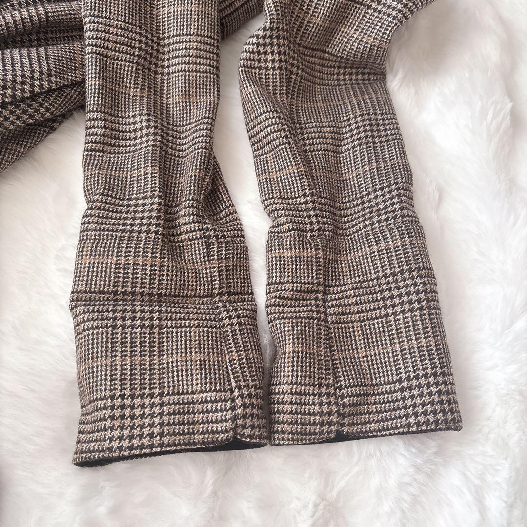 【極美品】 foufou グレンチェックラウンドカラーワンピース サイズ1 M