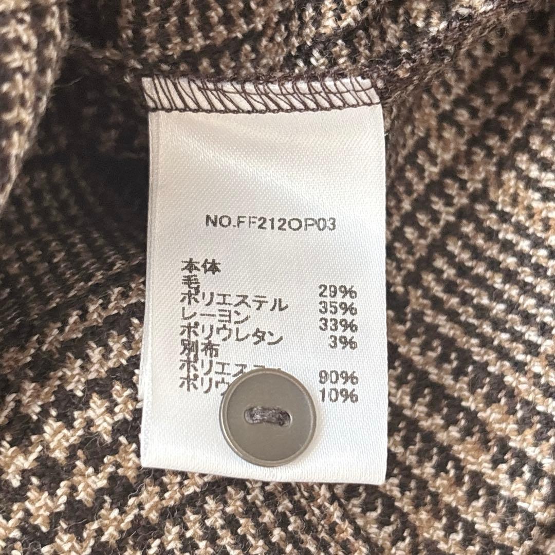 【極美品】 foufou グレンチェックラウンドカラーワンピース サイズ1 M