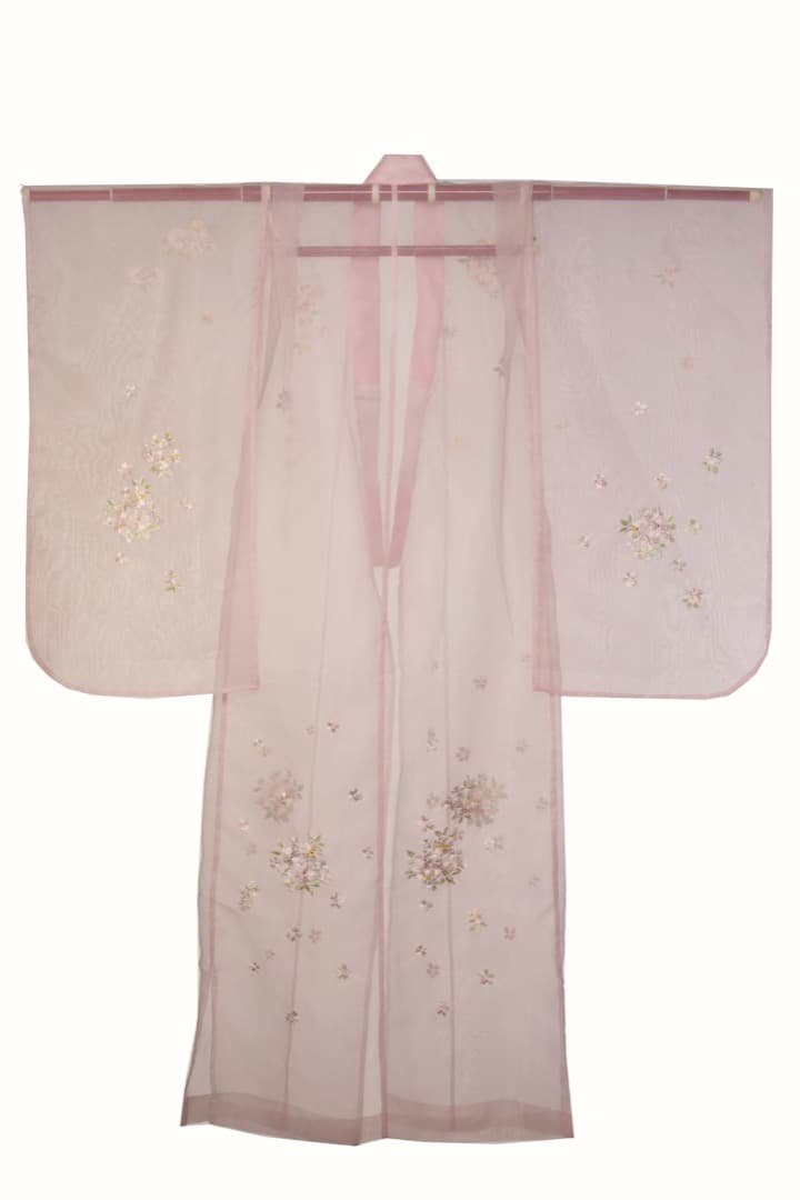 和装　女の子　着物　羽衣　ピンク