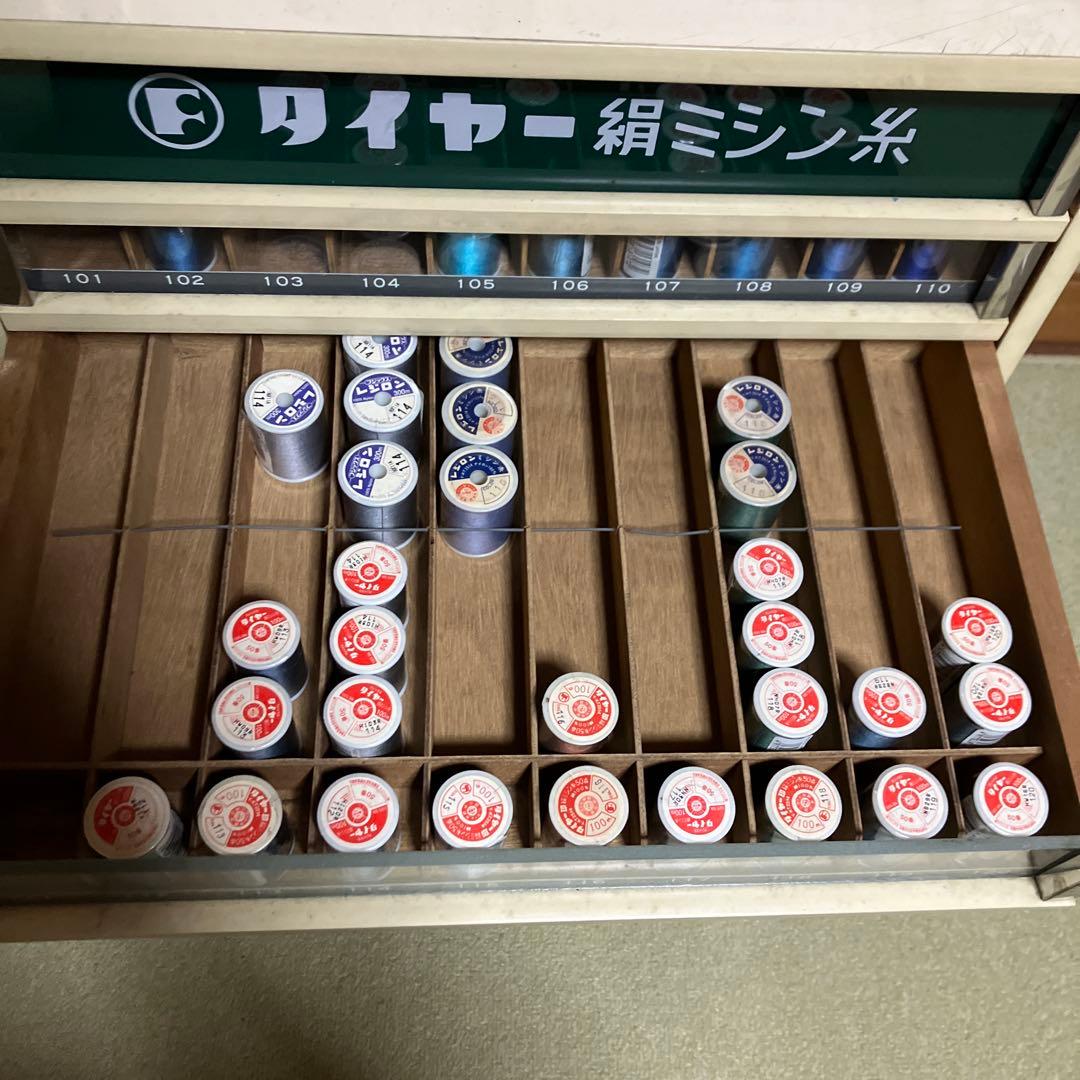 ミシン糸ケース　店頭ディスプレイ什器　昭和レトロ　アンティーク　タイヤー絹