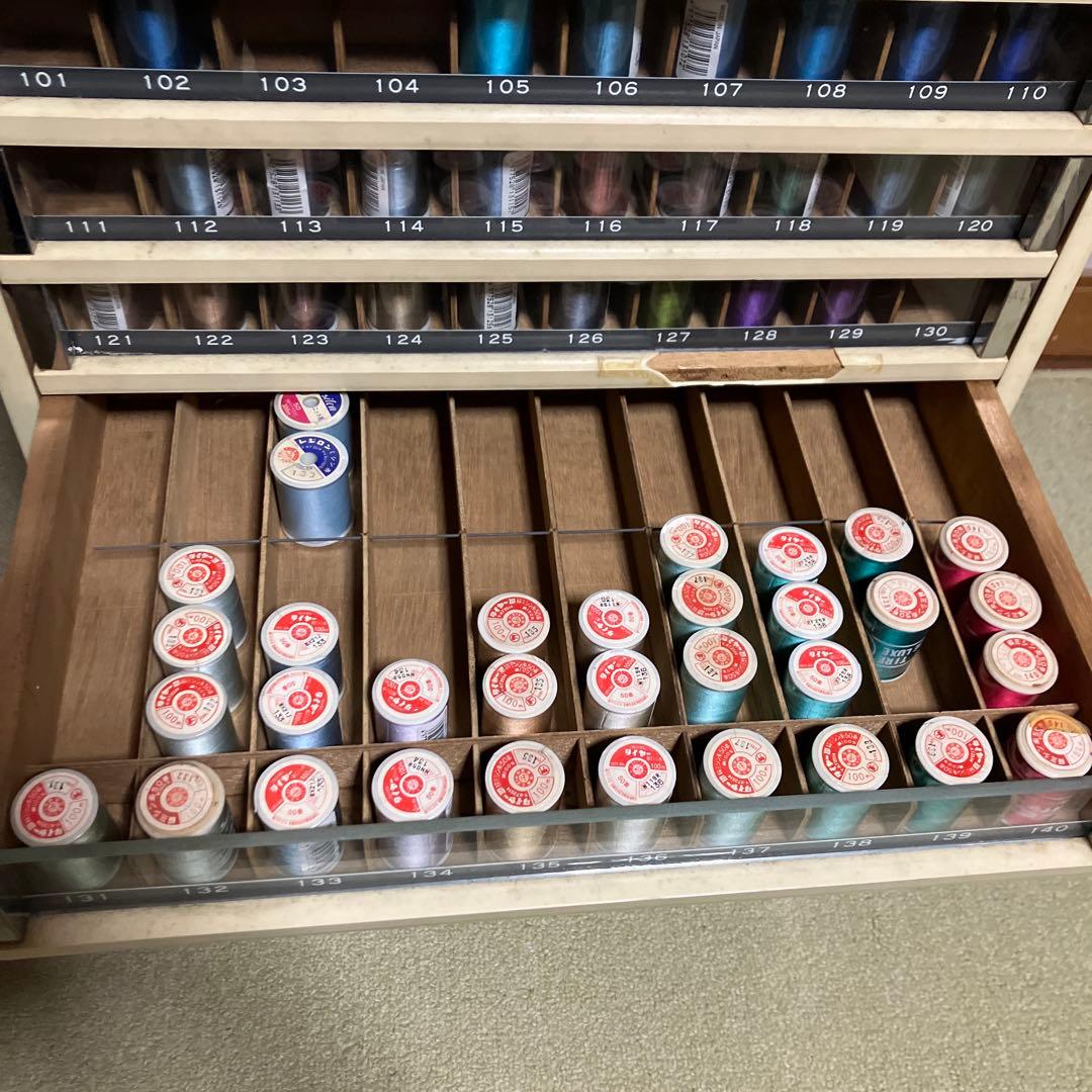 ミシン糸ケース　店頭ディスプレイ什器　昭和レトロ　アンティーク　タイヤー絹