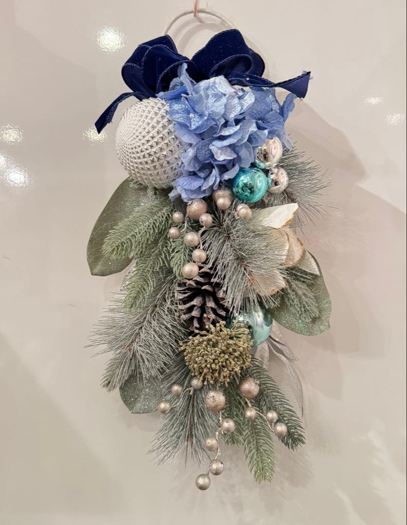 ハルモニア　ウインターブルークリスマススワッグ