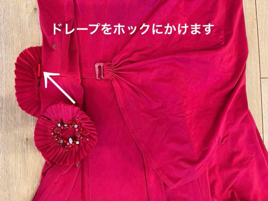 社交ダンス ドレス レッド 長袖 フレア インザムード