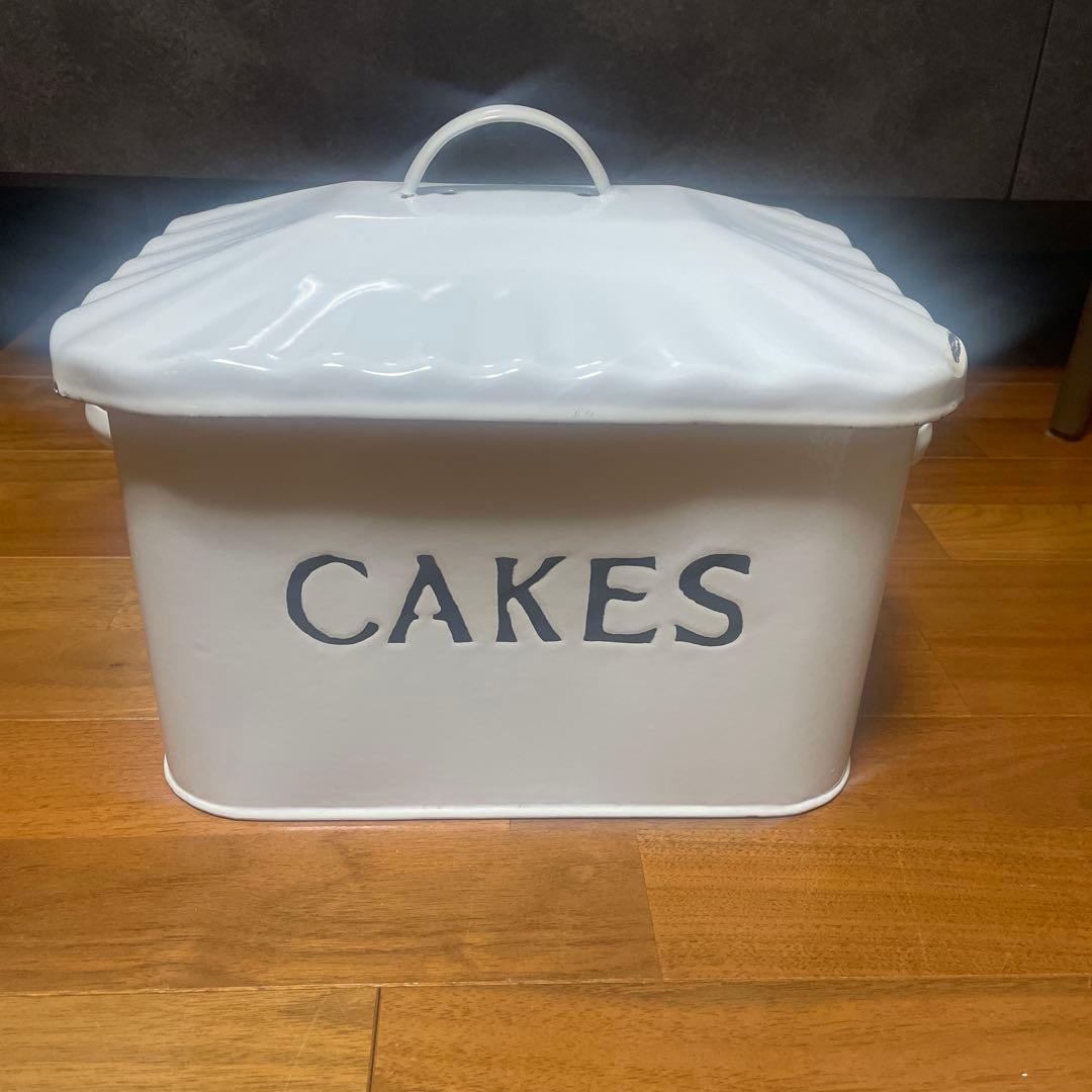 ブレッド缶 ホーロー キャニスター ホーロー缶 CAKES 白 ホワイト