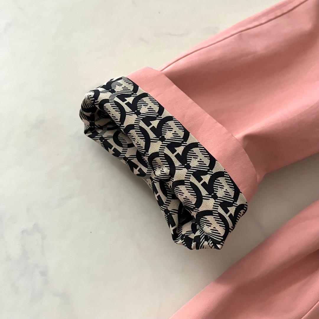 現行 美品 サルヴァトーレフェラガモ ステンカラーコート ガンチーニ 総柄レザー