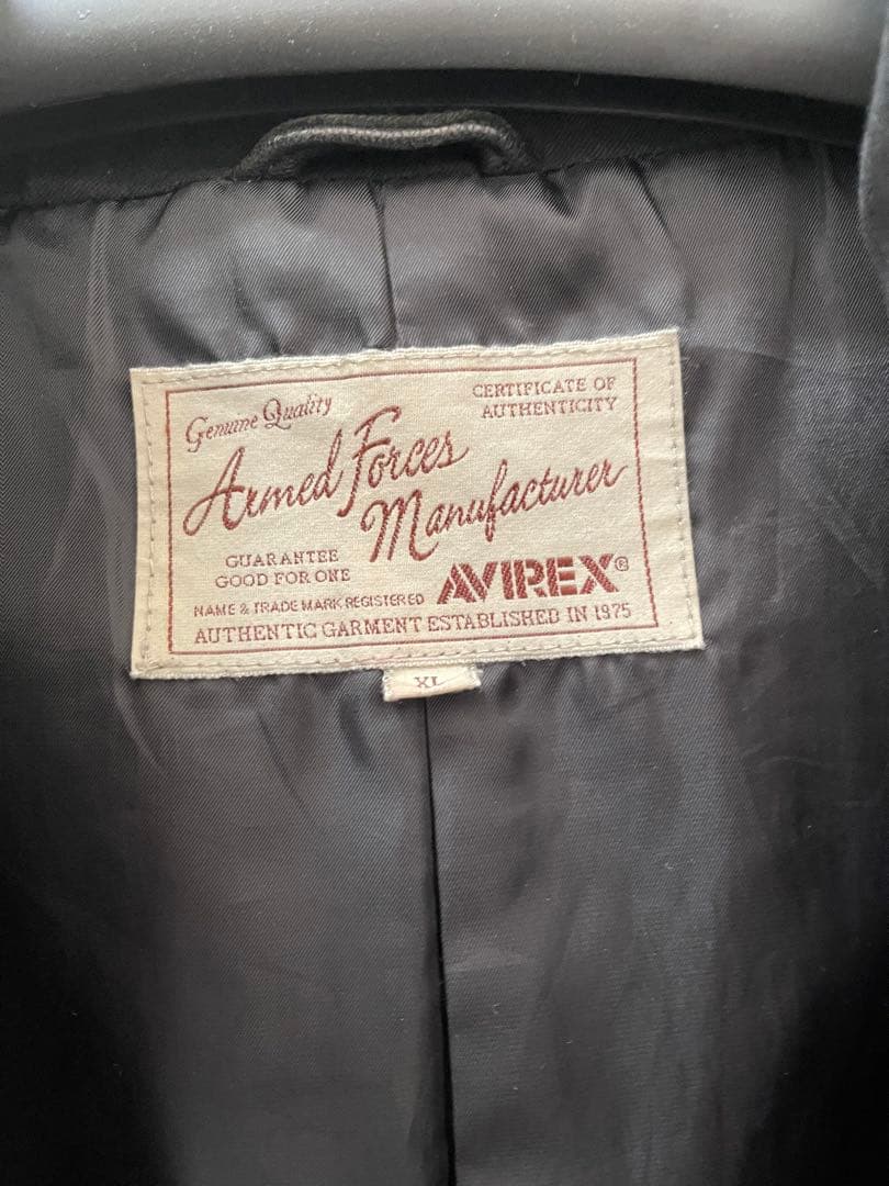 AVIREX フード付きレザージャケット XL