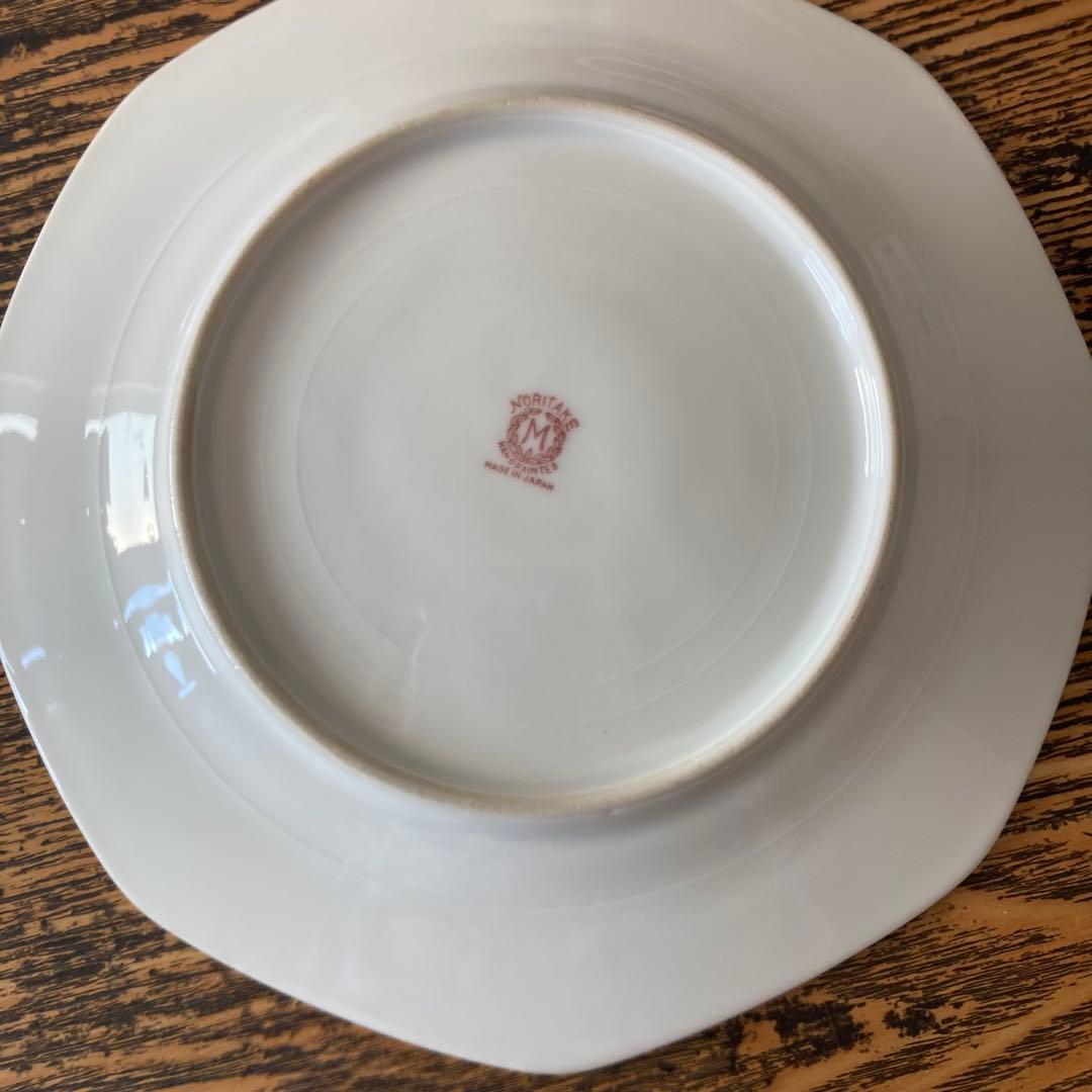 オールドノリタケ プレート ハンドペイント1918年八角形 花柄装飾 6枚