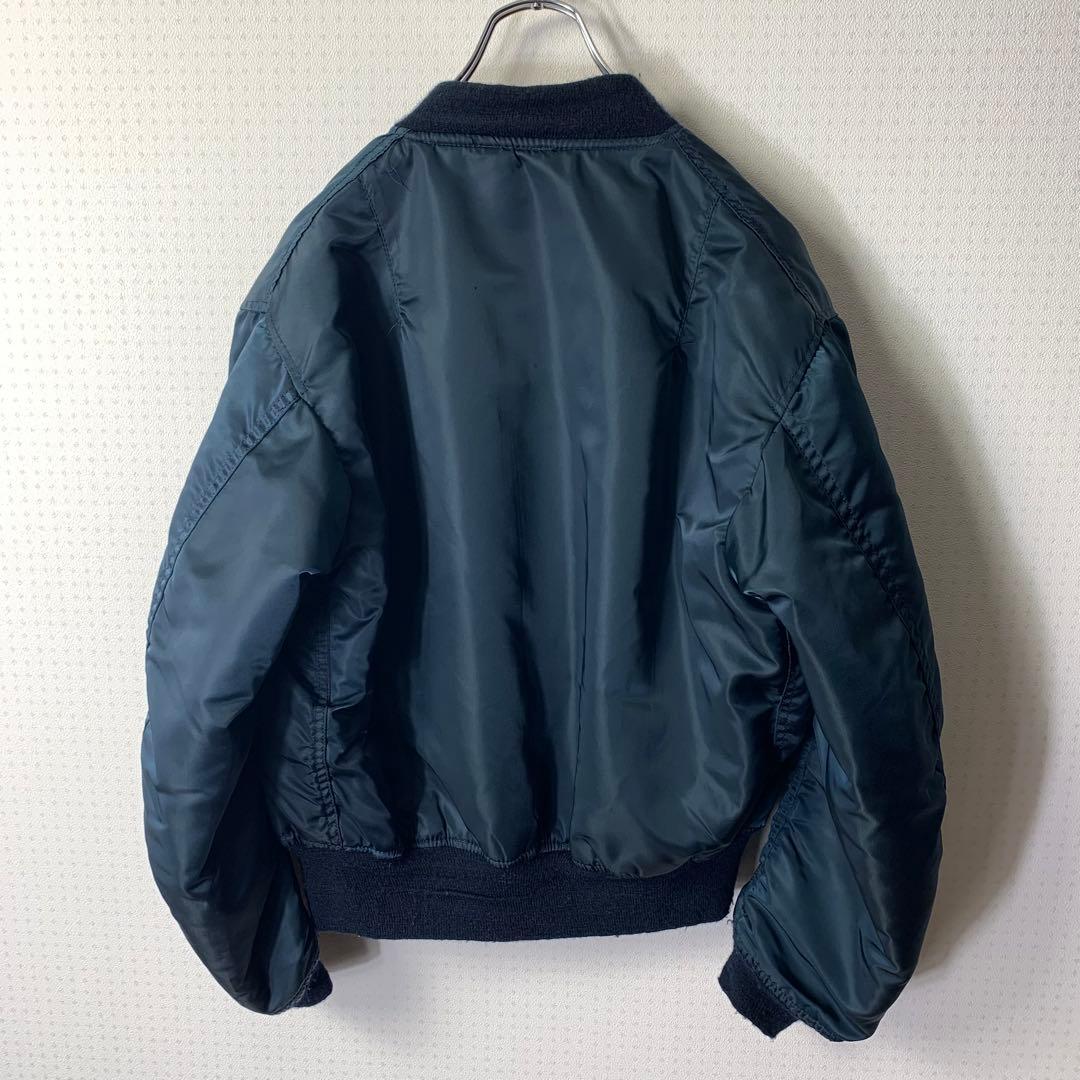 80s USA製 alpha MA-1 フライトジャケット リバーシブル 紺