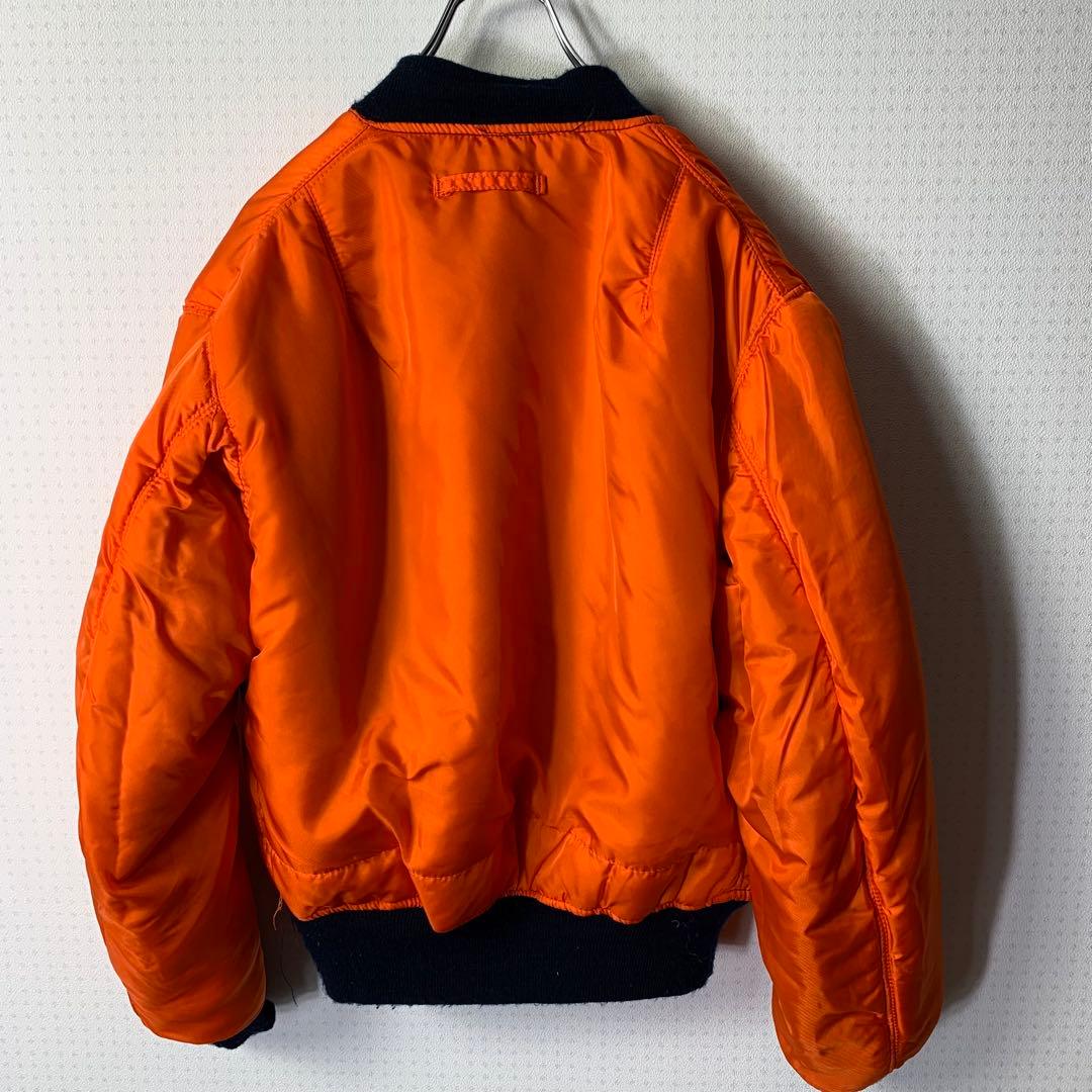 80s USA製 alpha MA-1 フライトジャケット リバーシブル 紺