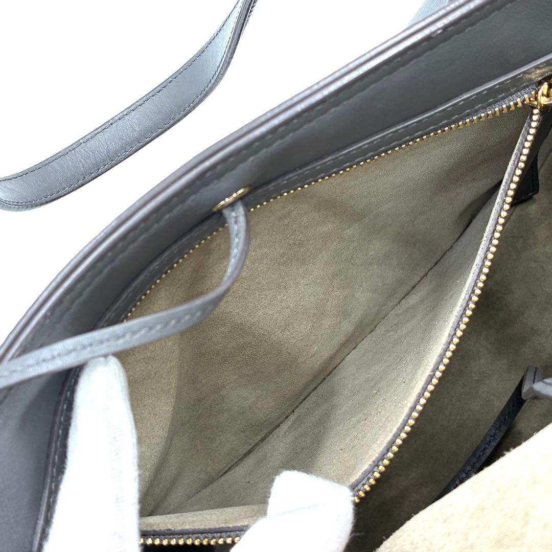 極美品 アニヤハインドマーチ スマイル トートバッグ 肩掛け レザー グレー